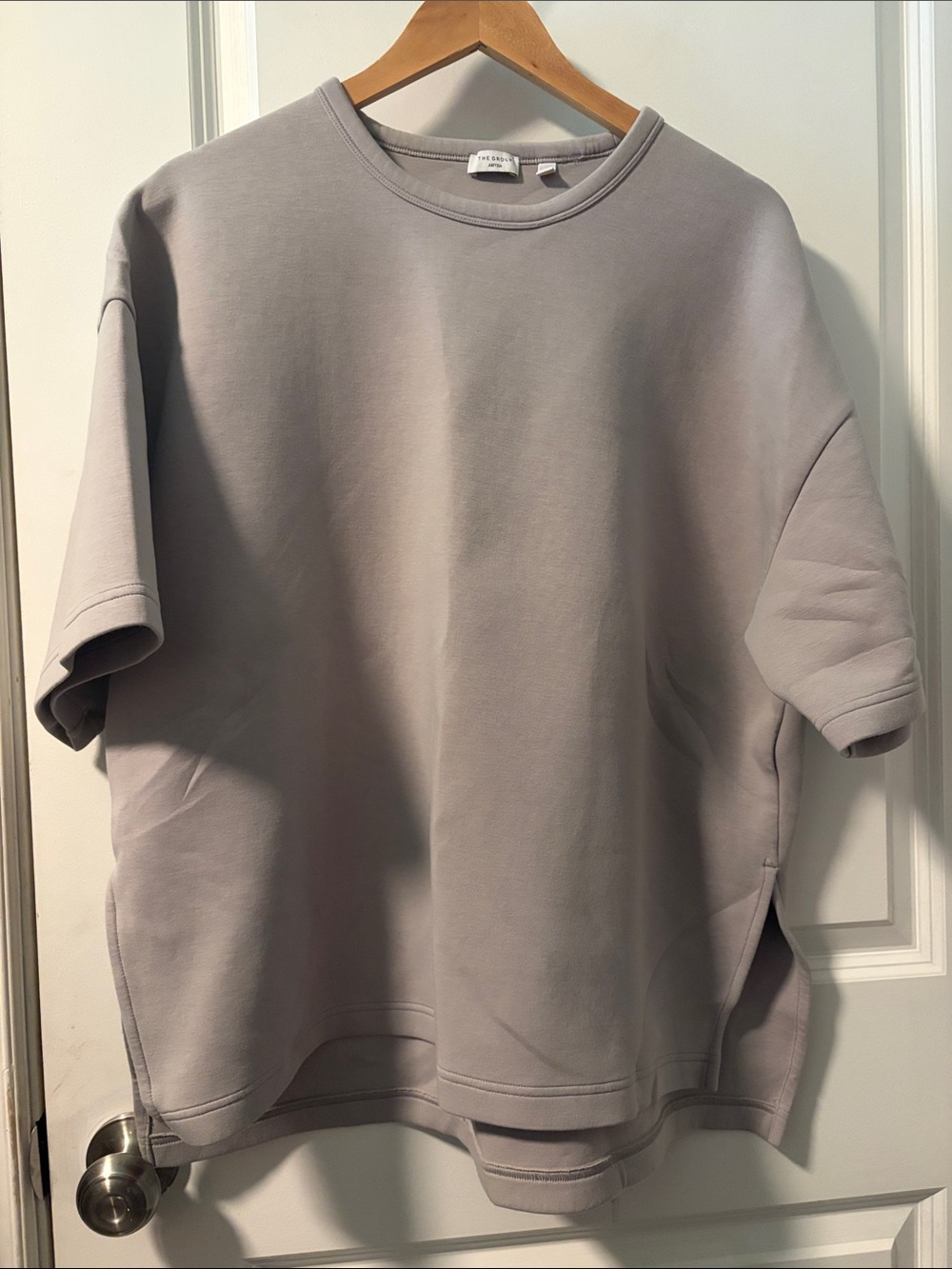 Aritzia Relaxed Crewneck Sweater in Light Taupe
